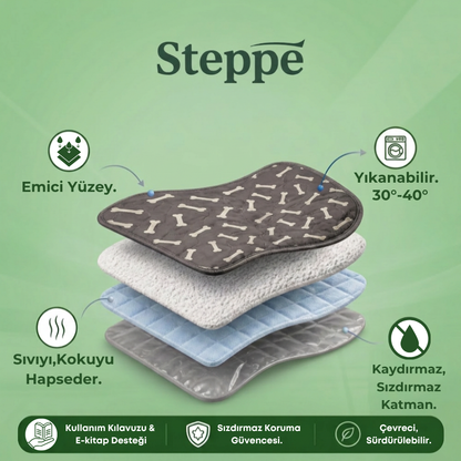 Steppe Yıkanabilir Köpek Tuvalet Pedi Seti (Kaydırmaz & Yüksek Emicilik)