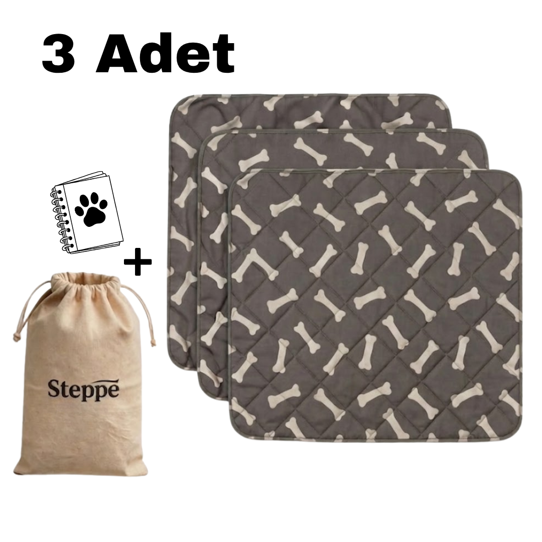 Steppe Yıkanabilir Köpek Tuvalet Pedi Seti (Kaydırmaz & Yüksek Emicilik)