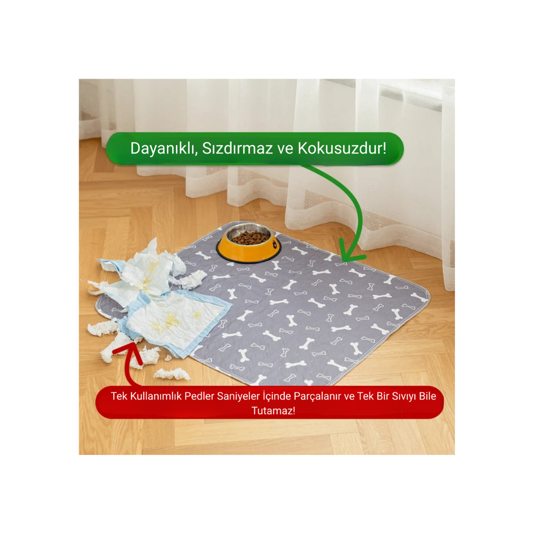 Steppe Ped: Yıkanabilir & 4 Katmanlı Sızdırmaz Köpek Eğitim Pedi 70x80
