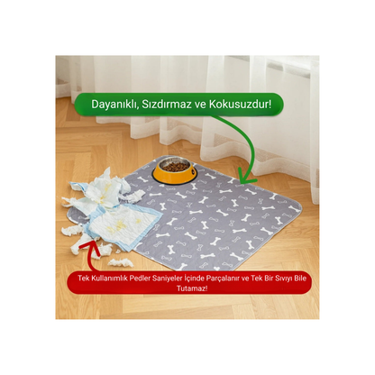 Steppe Ped: Yıkanabilir & 4 Katmanlı Sızdırmaz Köpek Eğitim Pedi 70x80